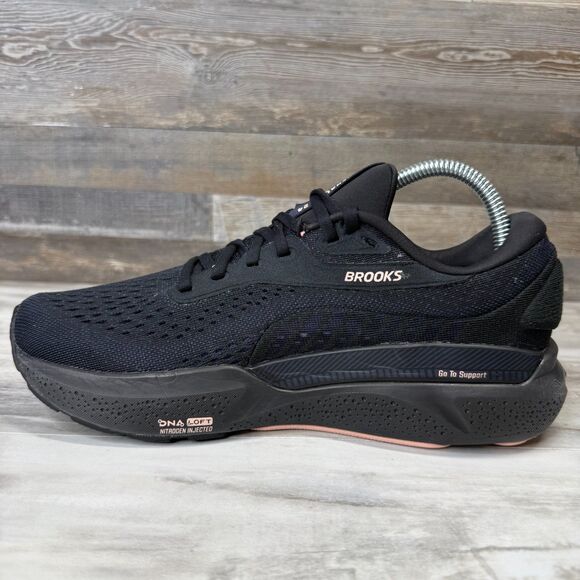 Brooks Adrenaline GTS 24 Women's Size 9 Black Peach Running Shoes 1204261B012 - Picture 2 of 9